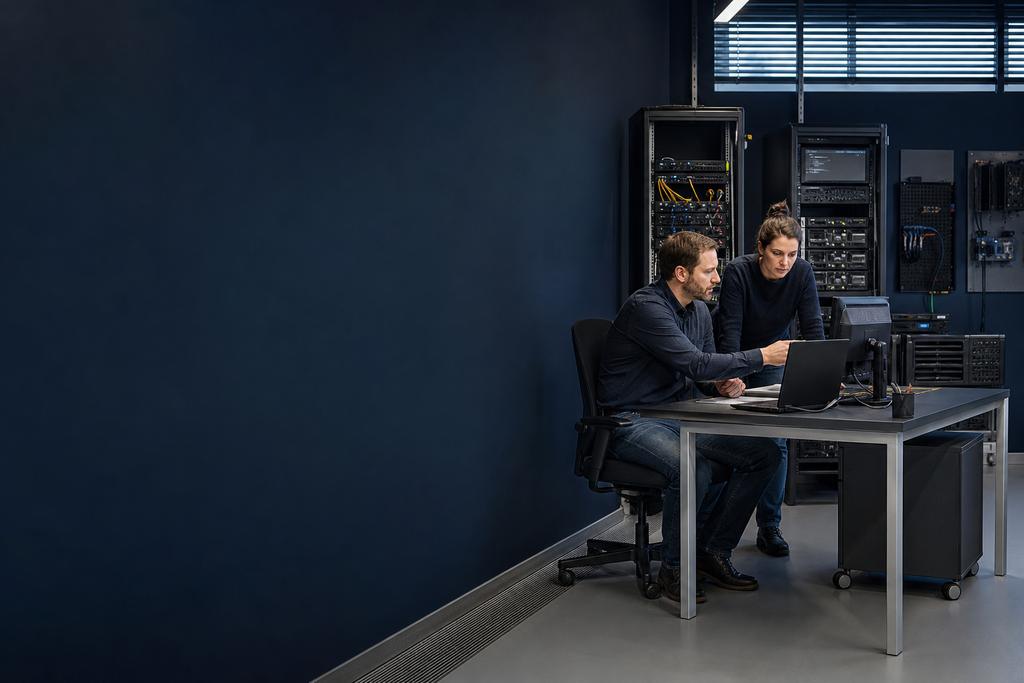 Illustratieve cloudengineer en platformeigenaar die accounts, toegang, netwerk, rekenkracht, opslag, beleid, eigenaarschap en herstel beheren