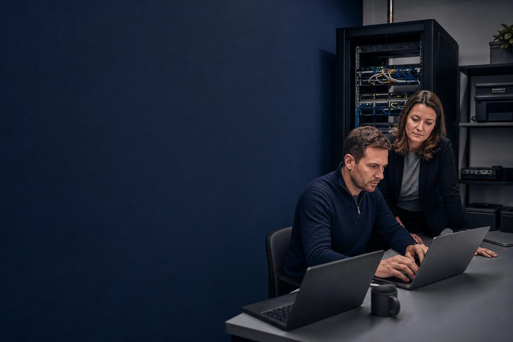 Illustratieve cloud- en serverspecialisten die identiteit, netwerkroute, workload, volume, database en providerstatus onderzoeken
