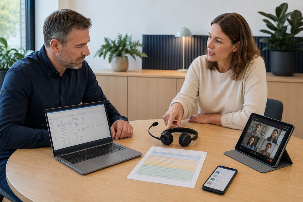 Advisor and manager compare tools for email, documents and online meetings.