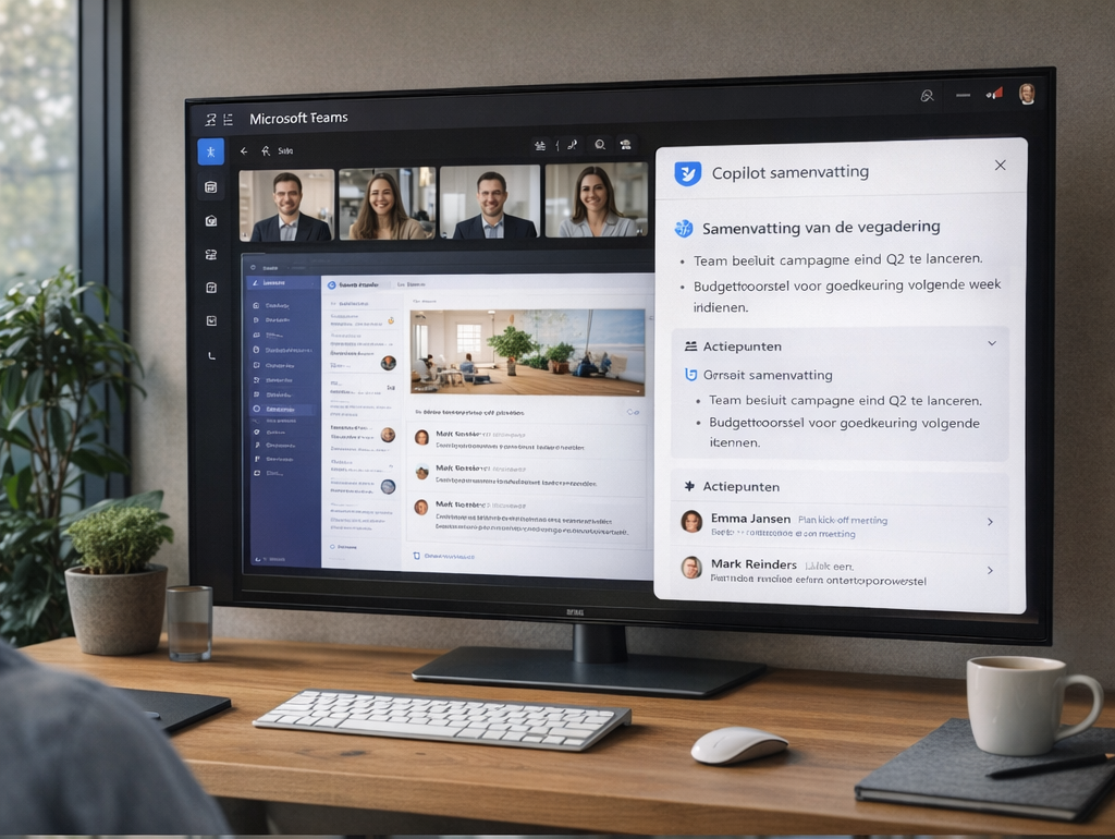 Team bekijkt automatische vergadersamenvatting in Microsoft Teams