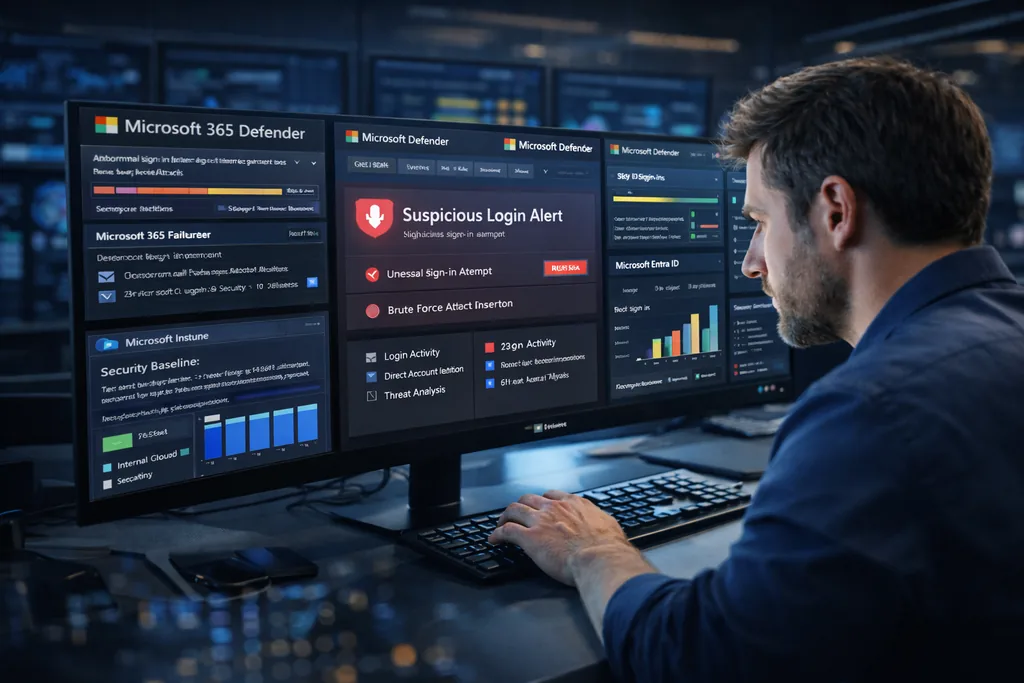 IT specialist analyseert beveiligingsmeldingen