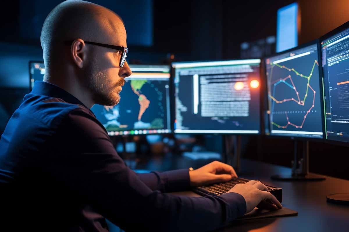 Security specialist analyseert afwijkend gedrag en risico’s