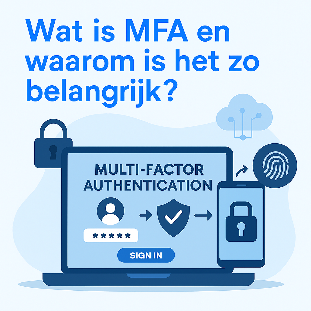 Bedrijfsmedewerker gebruikt MFA-authenticatie
